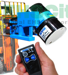 Forklift attachment with wireless tilt control