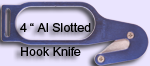 Hook Knife Metal Slotted--4.25 Aluminum, Single Replaceable Blade