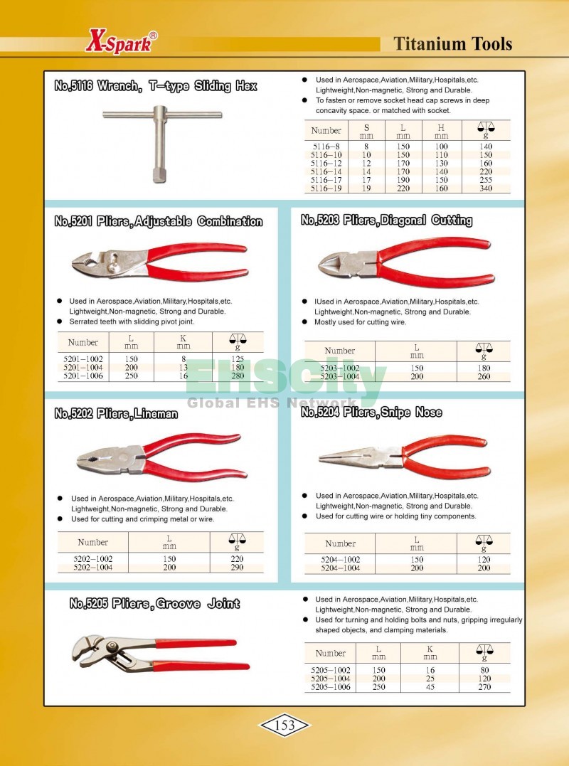 Non-Sparking, Non-Magnetic, Corrosion Resistant Tools by EHSCity EHSCity防爆、防磁、钛合金、特种工具大全》_页面_156