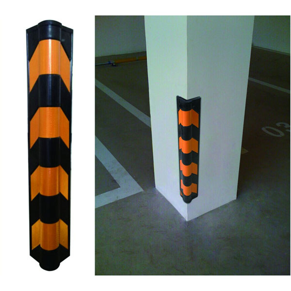 反光墙角保护器（圆角） 优质原生橡胶,黄色反光条纹,含安装配件,高800mm