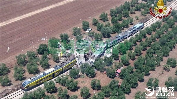 意大利发生火车对撞：20人死亡 现场极惨烈