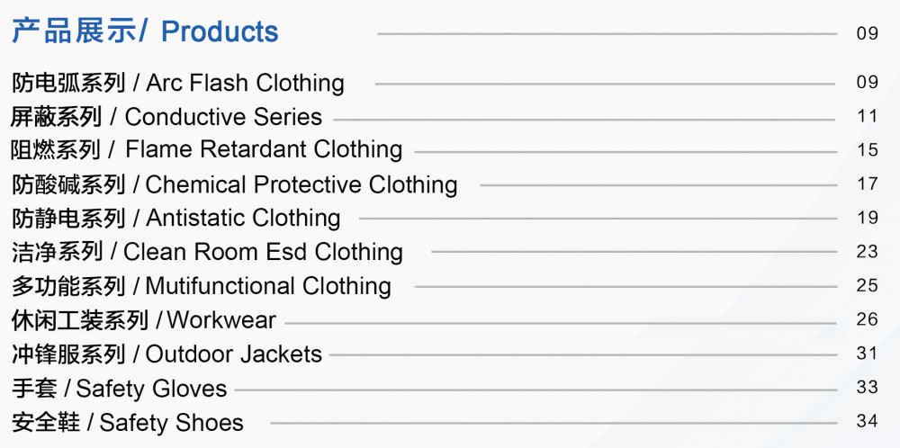 EHSCity部分系列 防电弧 屏蔽 阻燃 防酸碱 防静电  等防护服