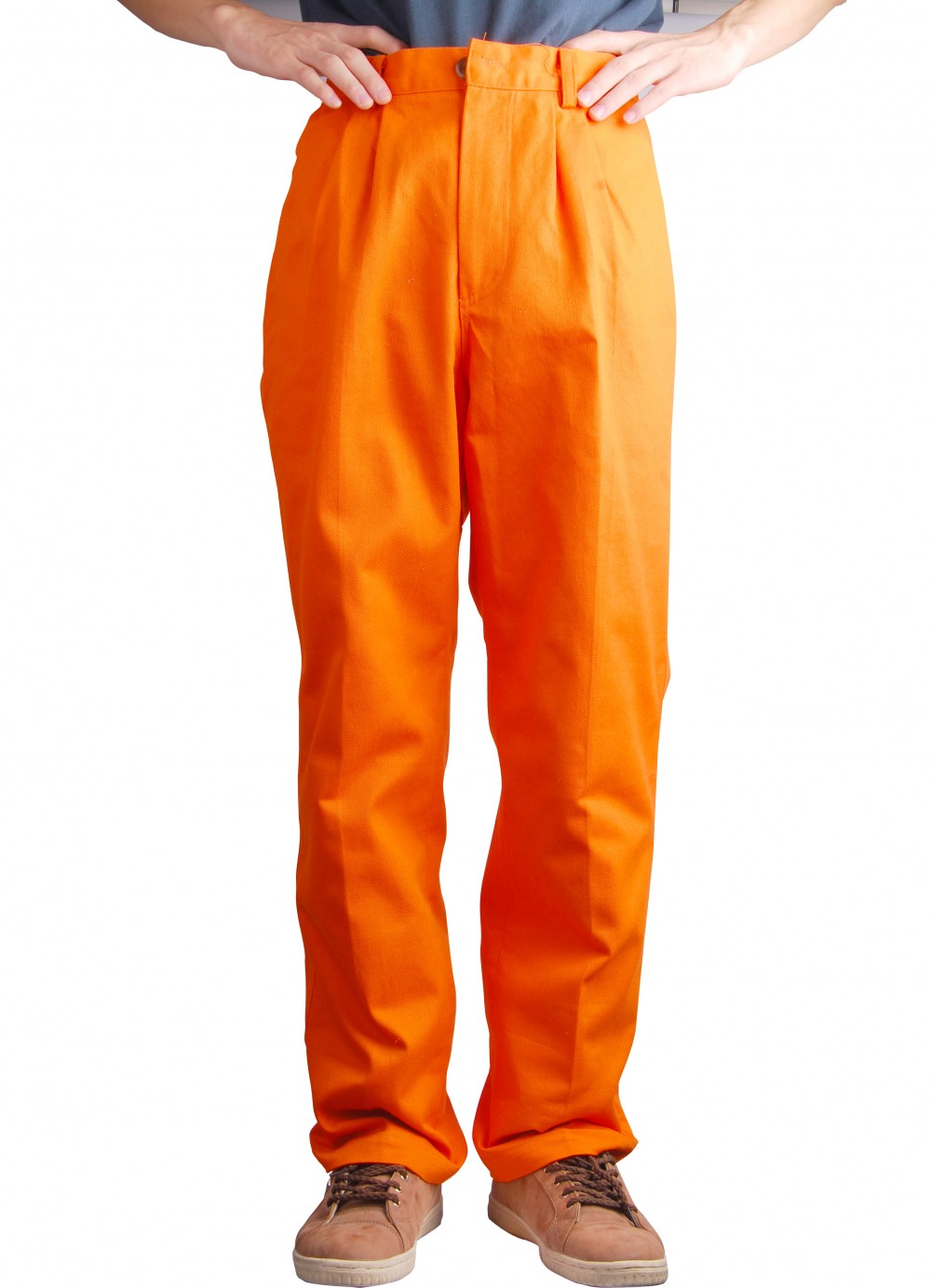 AP-8101友盟橙色可水洗棉布防火阻燃焊裤
