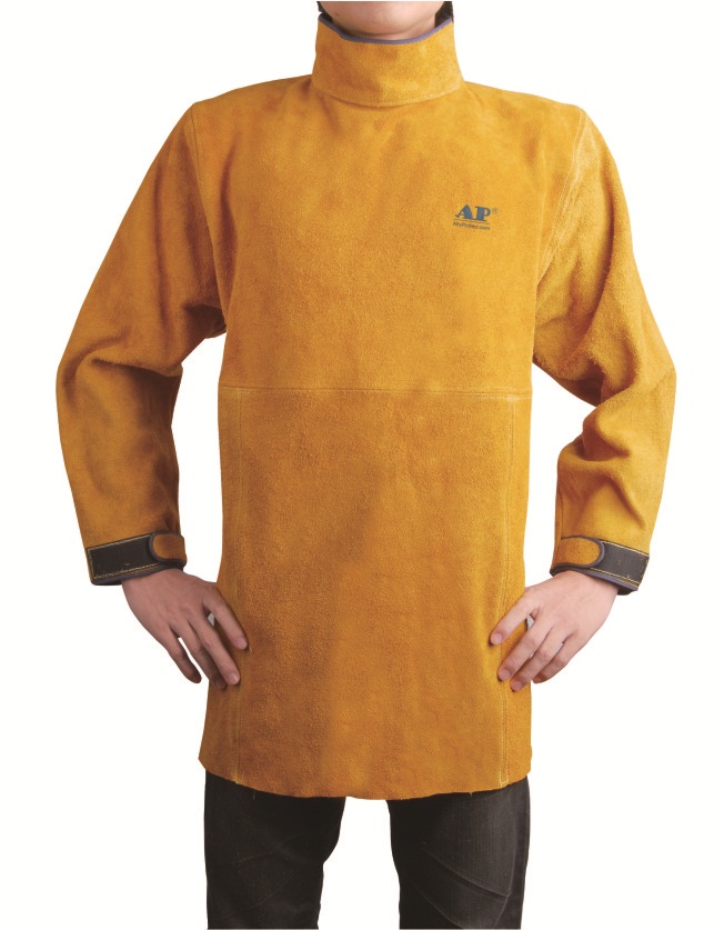 AP-8000友盟金黄色皮护胸带领长袖围裙