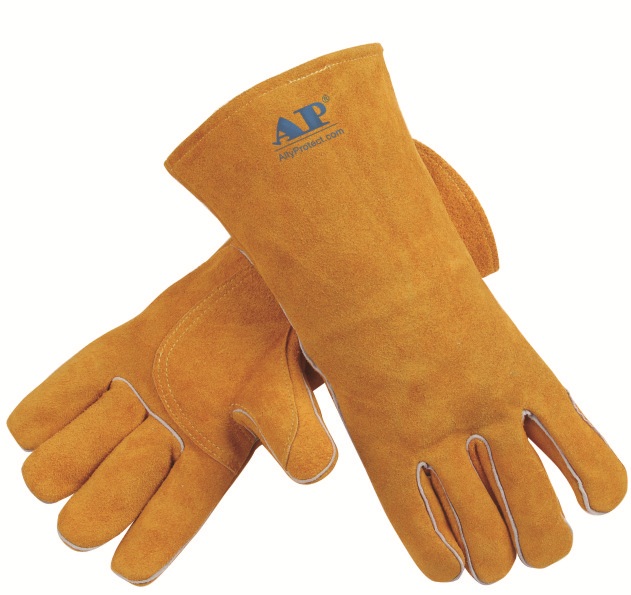 AP-0909友盟金黄色牛二层皮手套